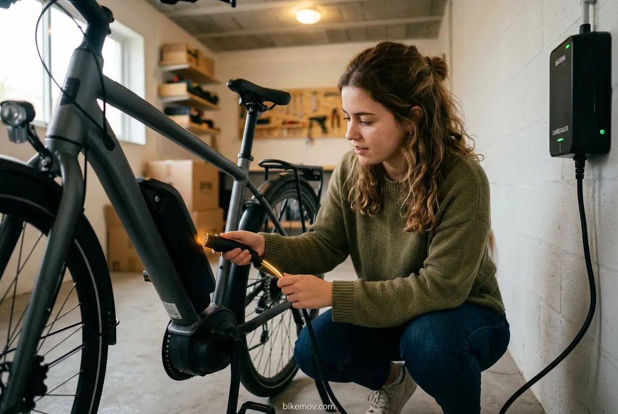 Carregando Bateria de E-Bike Carregamento correto da bateria da bicicleta elétrica